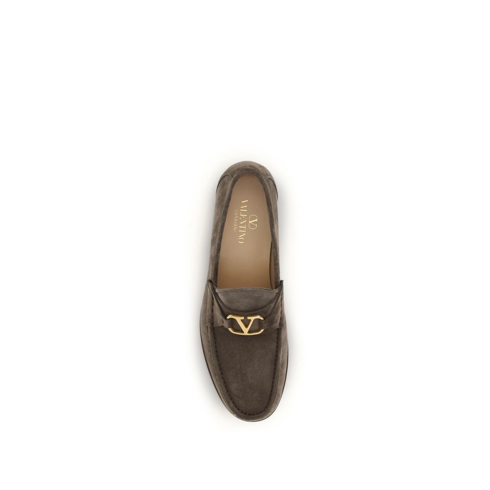 Mocassins à enfiler Valentino Garavani en cuir de veau marron Bos Taurus