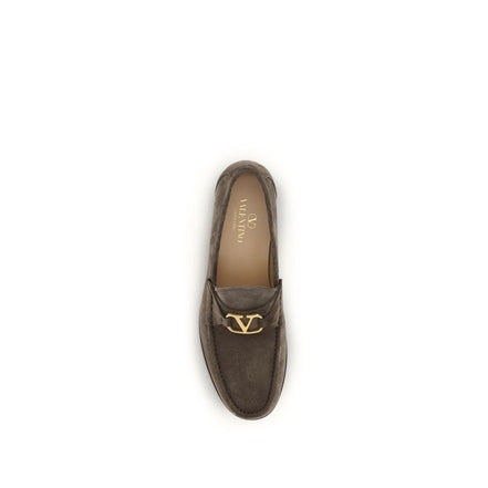 Mocassins à enfiler Valentino Garavani en cuir de veau marron Bos Taurus