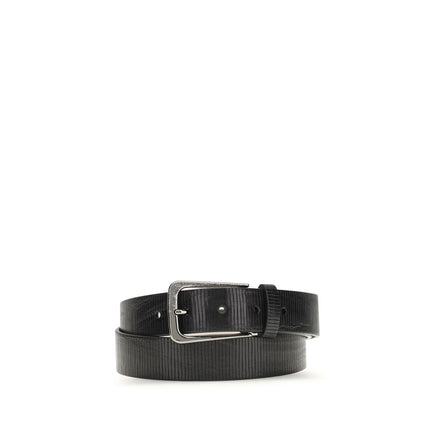 Brunello Cucinelli Ceinture classique en cuir de veau noir Bos Taurus