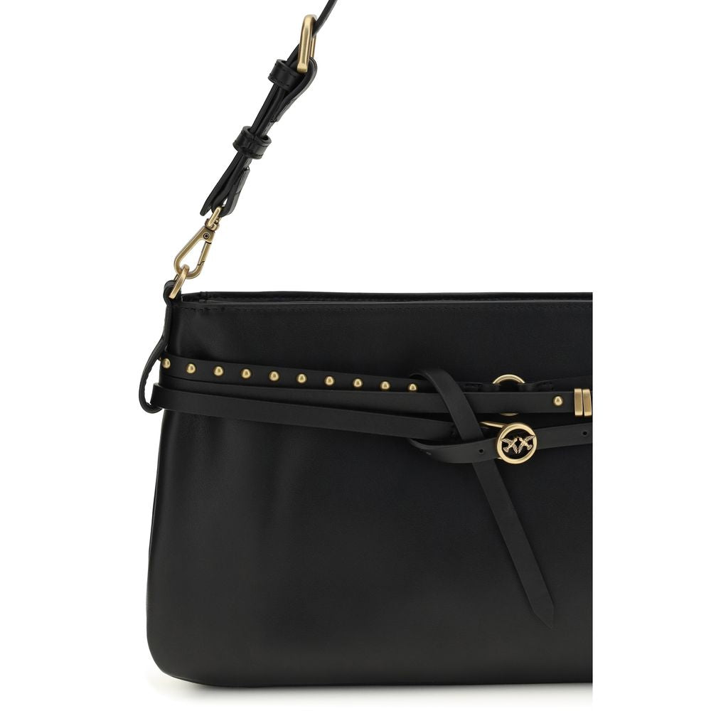 PINKO Black Buckle Shoulder Bag