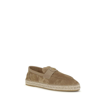 Valentino Garavani Beige Calf Leather Espadrilles