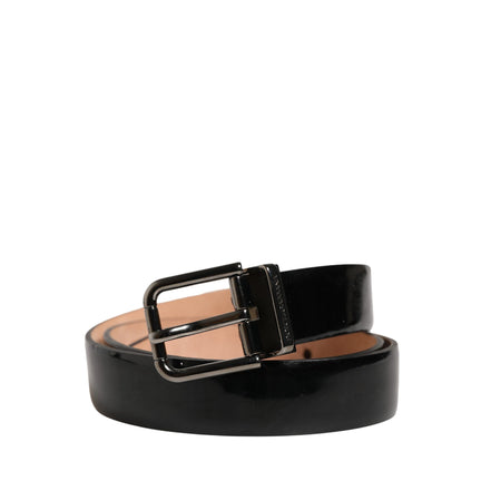 Dolce & Gabbana Black Classic Leather Metal Buckle Belt