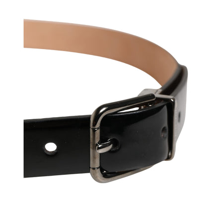 Dolce & Gabbana Black Classic Leather Metal Buckle Belt