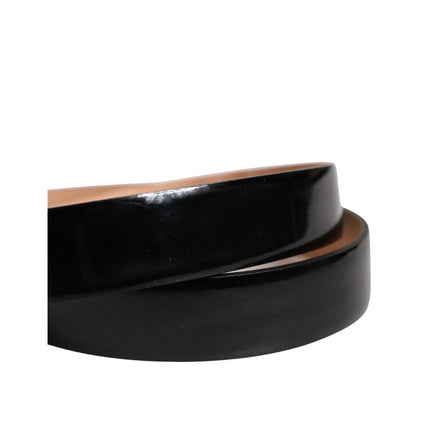 Dolce & Gabbana Black Classic Leather Metal Buckle Belt