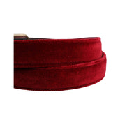 Cintura con fibbia in metallo in velluto di cotone bordeaux da uomo Dolce & Gabbana