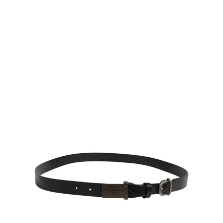 Ceinture Dolce & Gabbana en cuir noir classique avec boucle logo pour homme