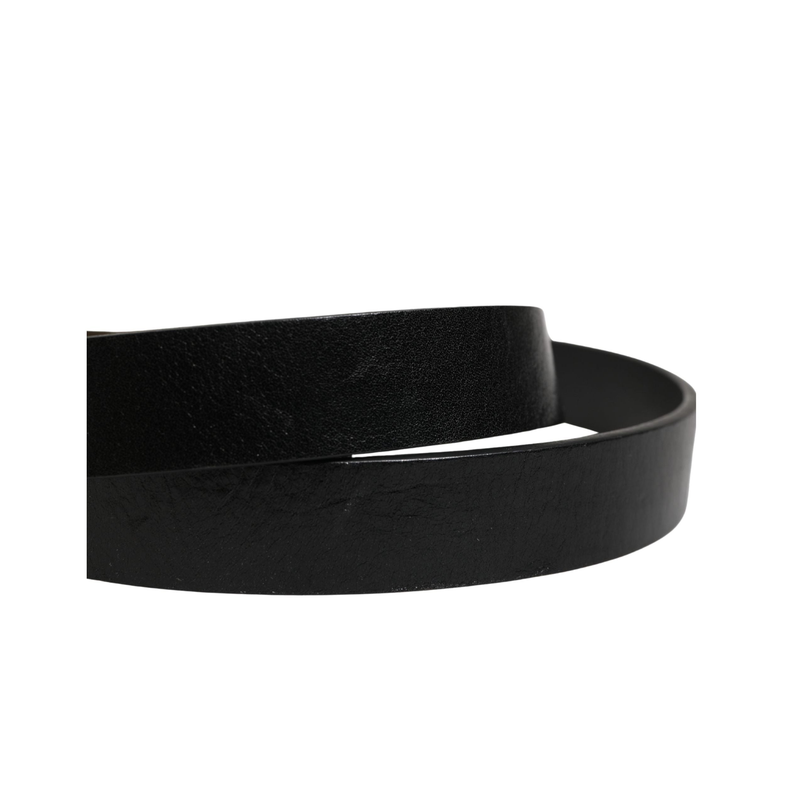 Ceinture Dolce & Gabbana en cuir noir classique avec boucle logo pour homme