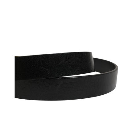 Ceinture Dolce & Gabbana en cuir noir classique avec boucle logo pour homme