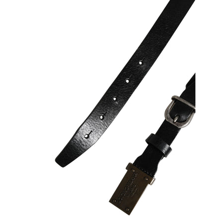 Ceinture Dolce & Gabbana en cuir noir classique avec boucle logo pour homme