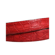 Ceinture Dolce & Gabbana pour homme en cuir exotique rouge à boucle métallique