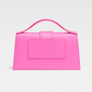 Jacquemus Neon Pink Leather Le Grand Bambino Handbag
