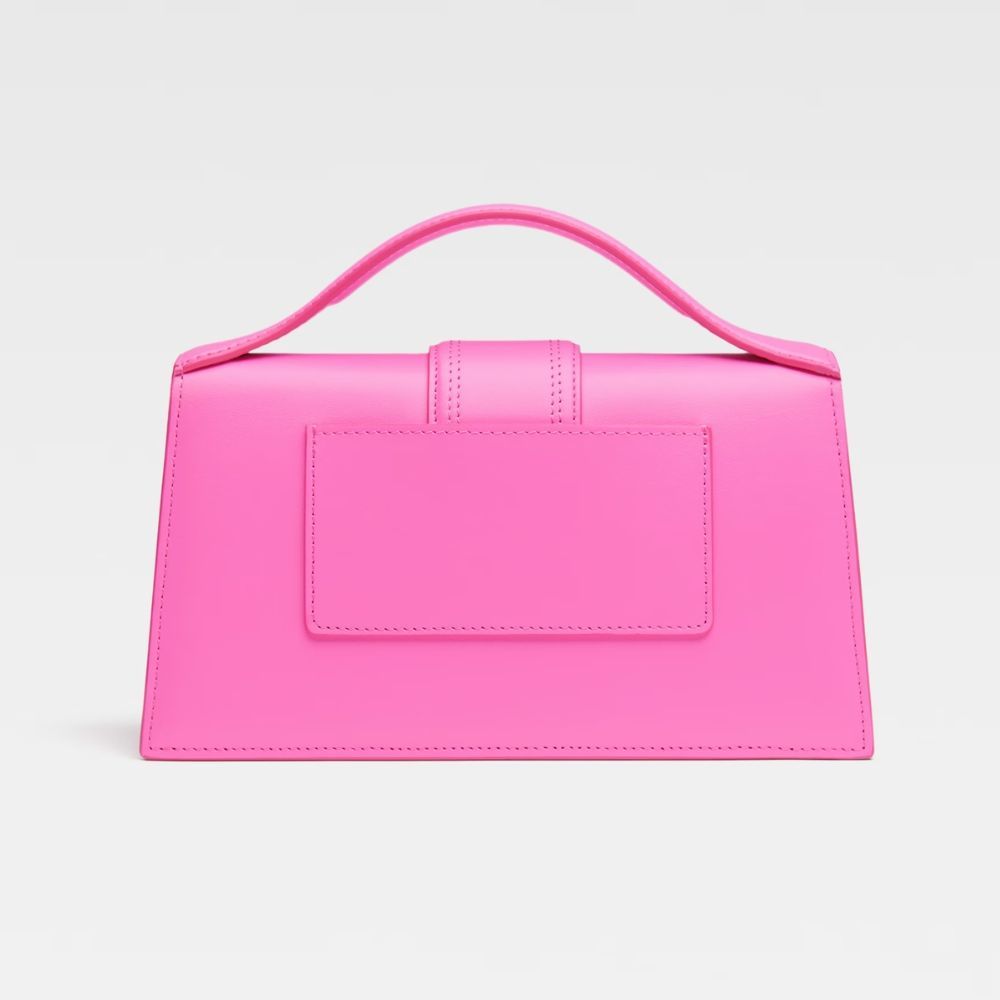 Jacquemus Neon Pink Leather Le Grand Bambino Handbag
