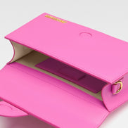 Jacquemus Neon Pink Leather Le Grand Bambino Handbag
