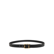 Dolce & Gabbana Black Classic Leather Metal Buckle Belt