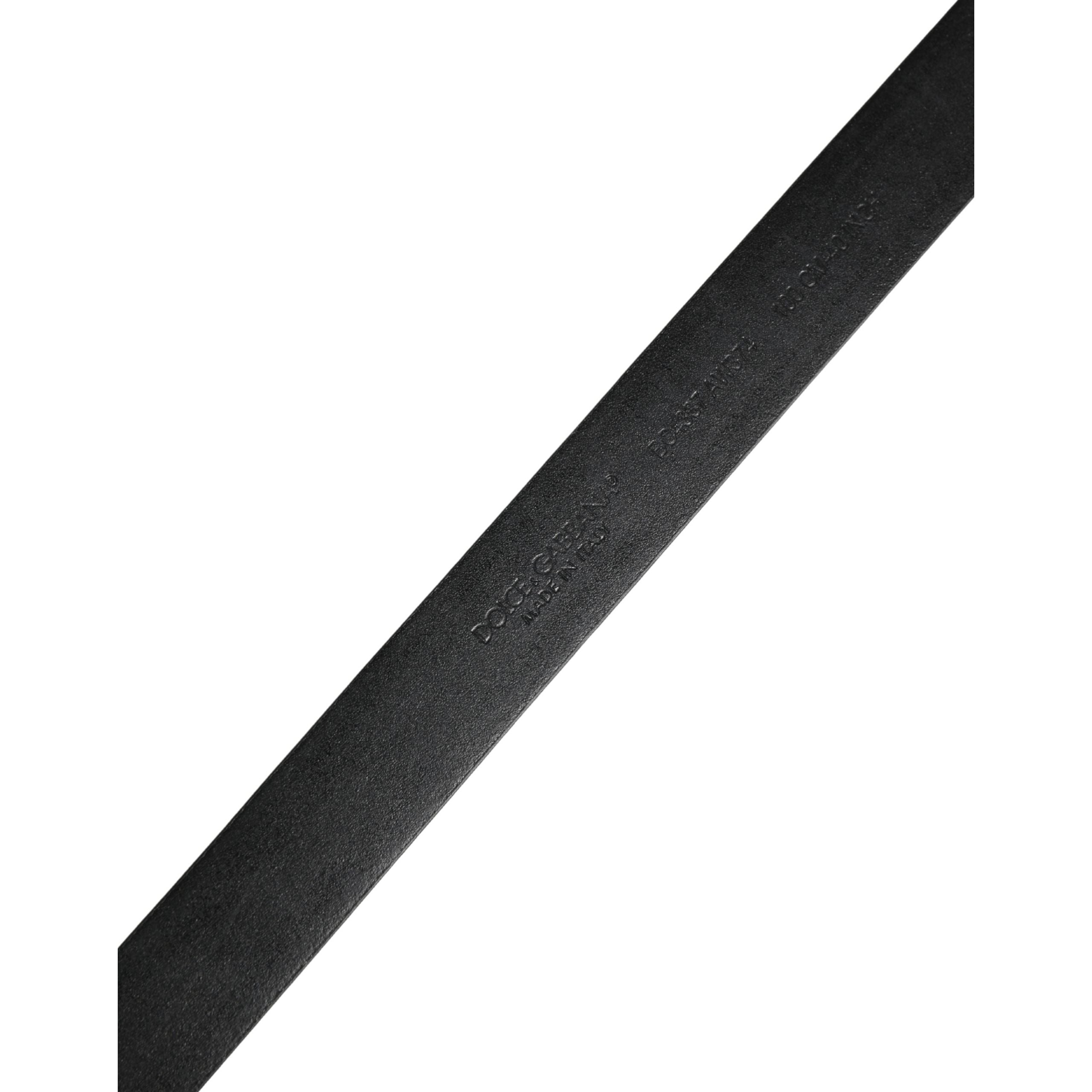 Dolce & Gabbana Black Classic Leather Metal Buckle Belt