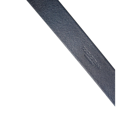 Ceinture Dolce & Gabbana Homme en cuir de veau bleu à boucle ardillon en métal ornée du logo
