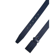 Ceinture Dolce & Gabbana Homme en cuir de veau bleu à boucle ardillon en métal ornée du logo
