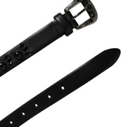 Dolce & Gabbana Men Black Calf Embellished Metal Buckle Belt