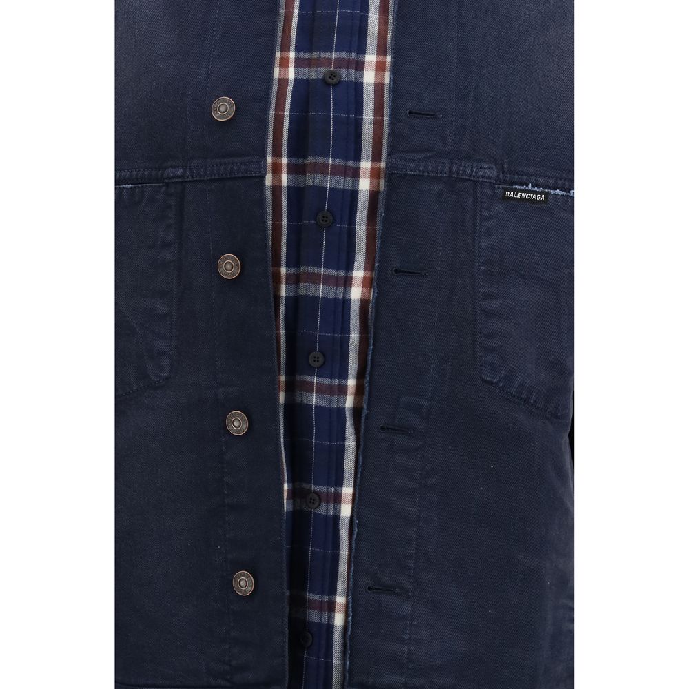 Veste en jean en coton bleu Balenciaga