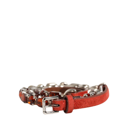 Ceinture ornée de cristaux en velours rouge Dolce & Gabbana