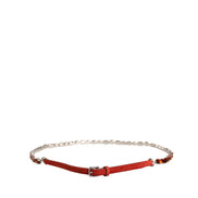 Ceinture ornée de cristaux en velours rouge Dolce & Gabbana