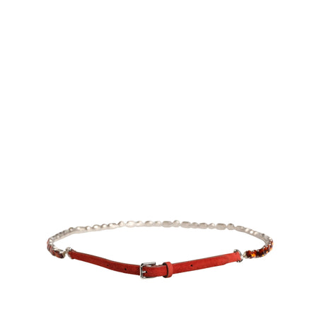 Ceinture ornée de cristaux en velours rouge Dolce & Gabbana