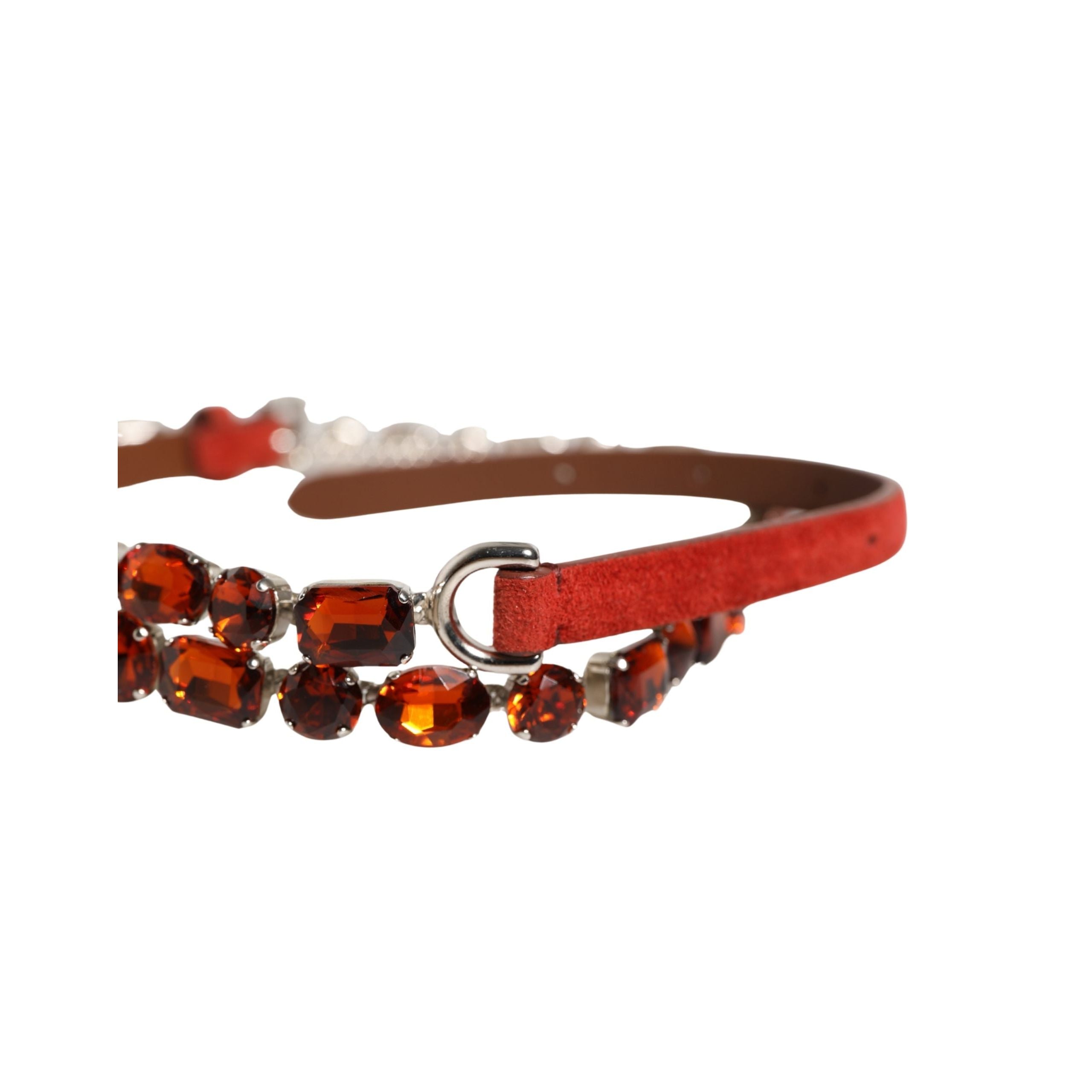 Ceinture ornée de cristaux en velours rouge Dolce & Gabbana