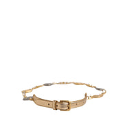 Cintura Dolce & Gabbana in ottone dorato con catena e fibbia in metallo con monete