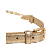 Cintura Dolce & Gabbana in ottone dorato con catena e fibbia in metallo con monete