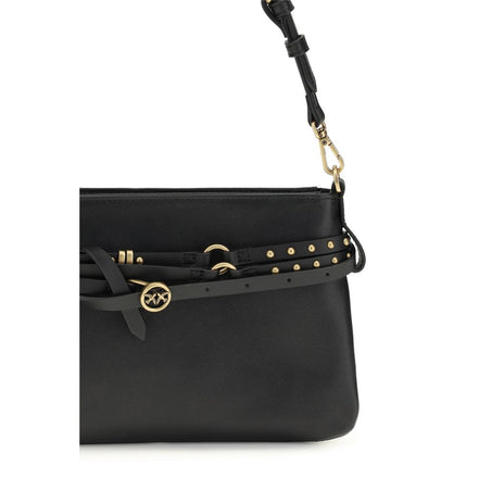 PINKO Black Buckles Shoulder Bag