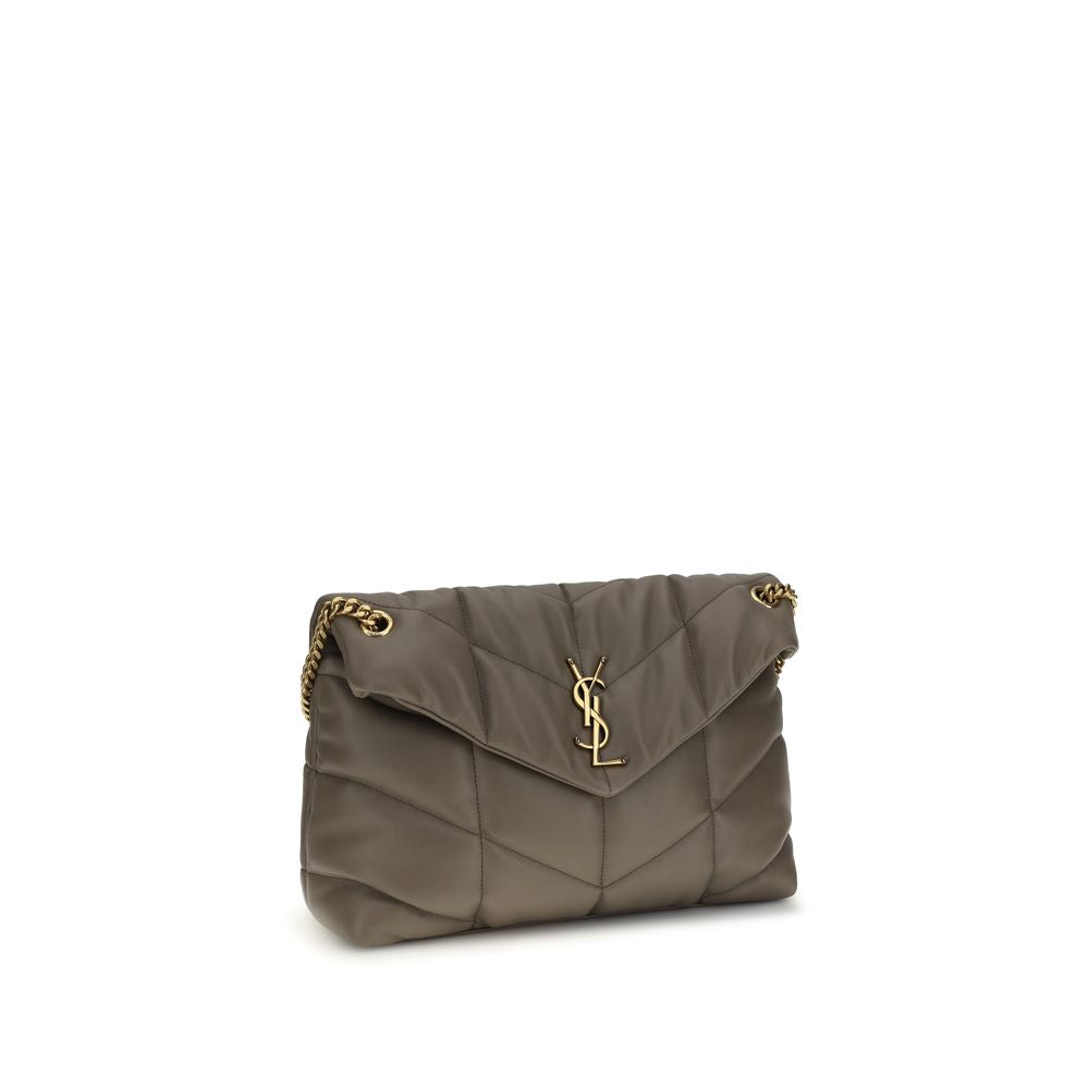 Borsa a Spalla Saint Laurent Grigia in Pelle di Agnello