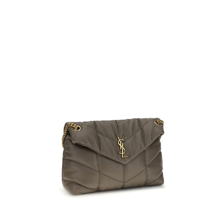 Borsa a Spalla Saint Laurent Grigia in Pelle di Agnello