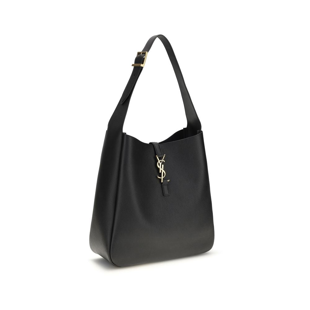Borsa a tracolla Saint Laurent in pelle di vitello nera Bos Taurus