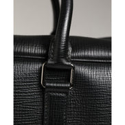 Dolce & Gabbana Borsa Da Viaggio In Pelle Nera Con Applicazione Auto Da Uomo