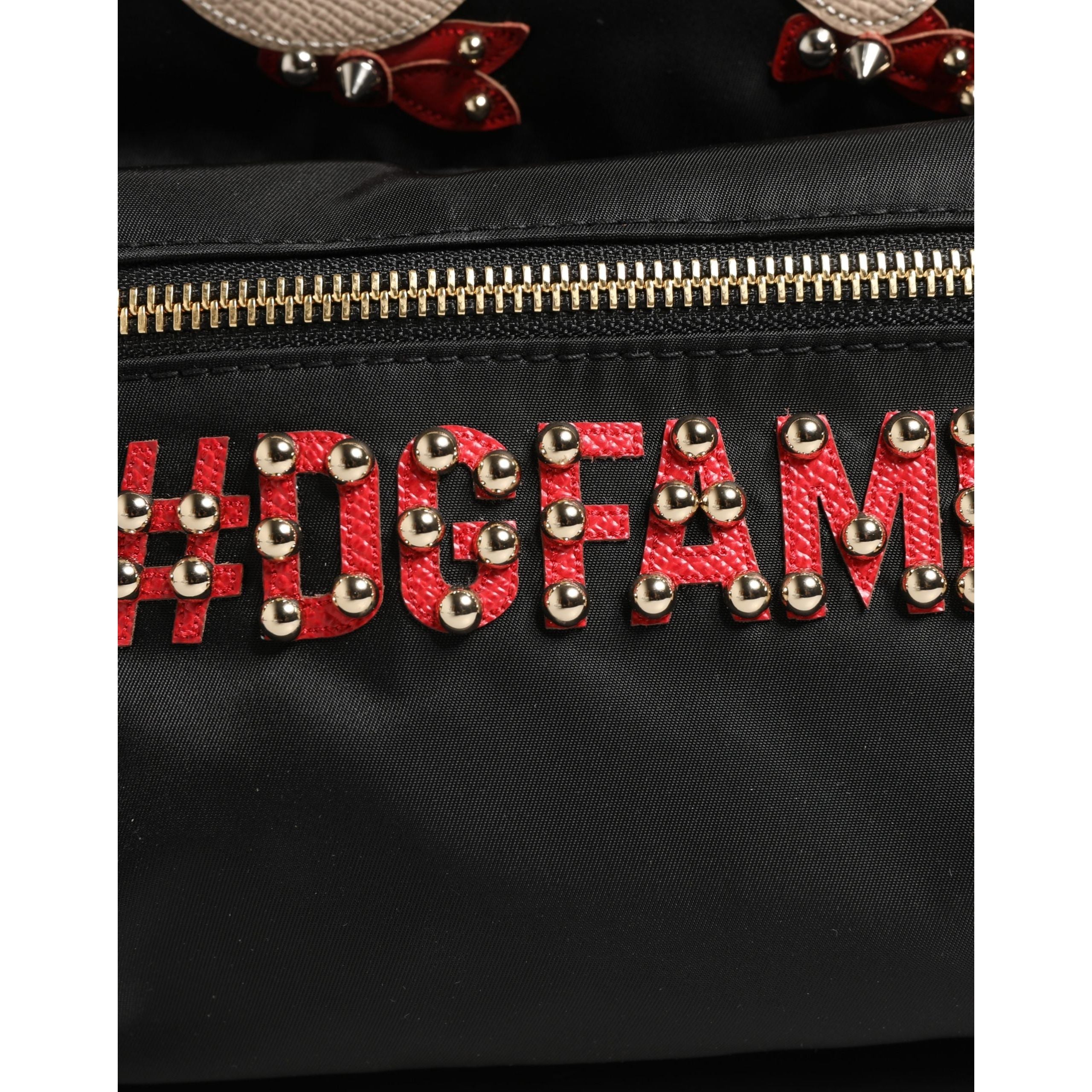 Sac à dos Dolce & Gabbana VULCANO en nylon noir orné #DGFAMILY