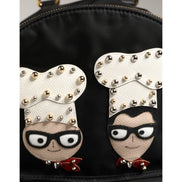 Sac à dos Dolce & Gabbana VULCANO en nylon noir orné #DGFAMILY
