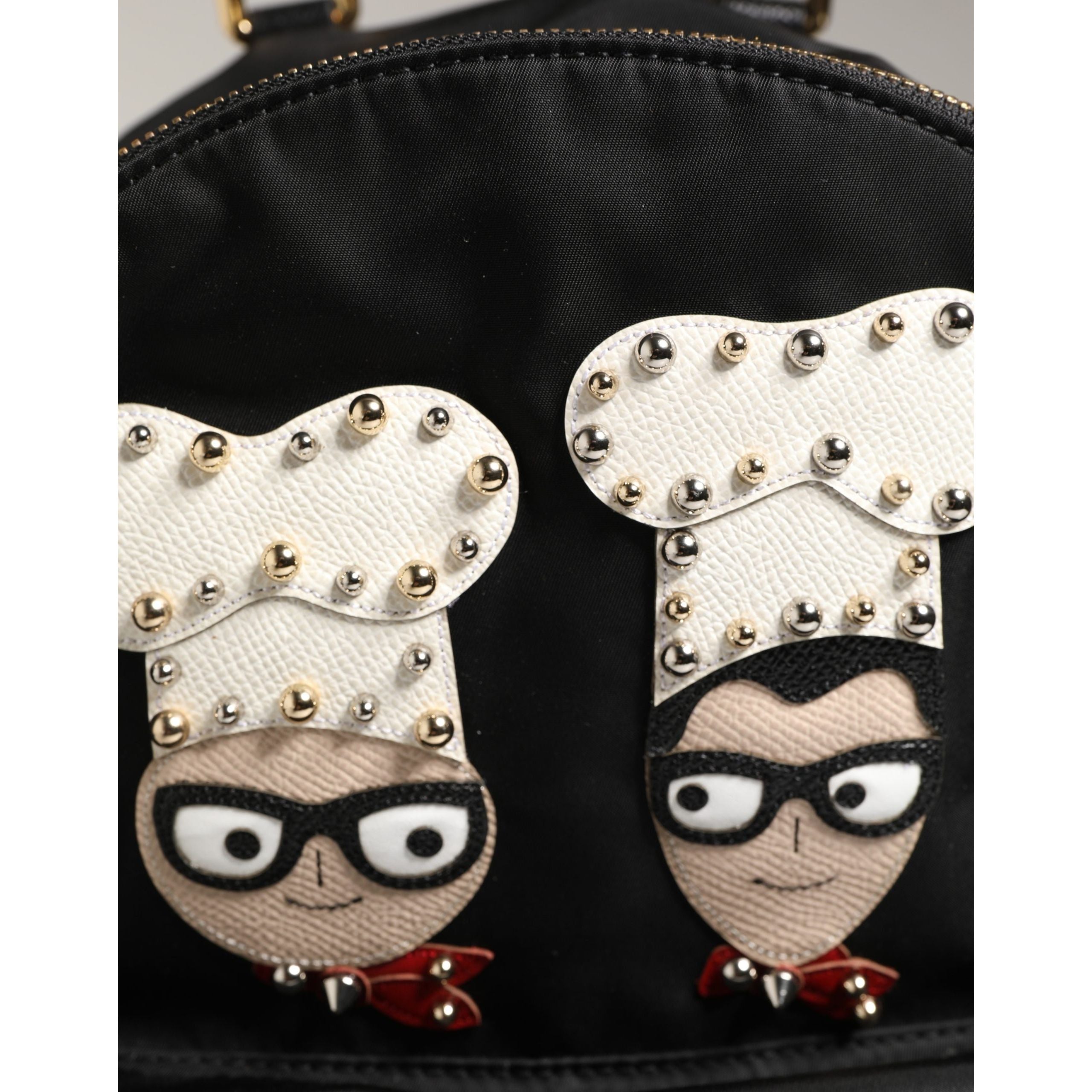 Sac à dos Dolce & Gabbana VULCANO en nylon noir orné #DGFAMILY