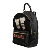 Sac à dos Dolce & Gabbana VULCANO en nylon noir orné #DGFAMILY