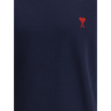 Ami Paris Blue Cotton Sweatshirt