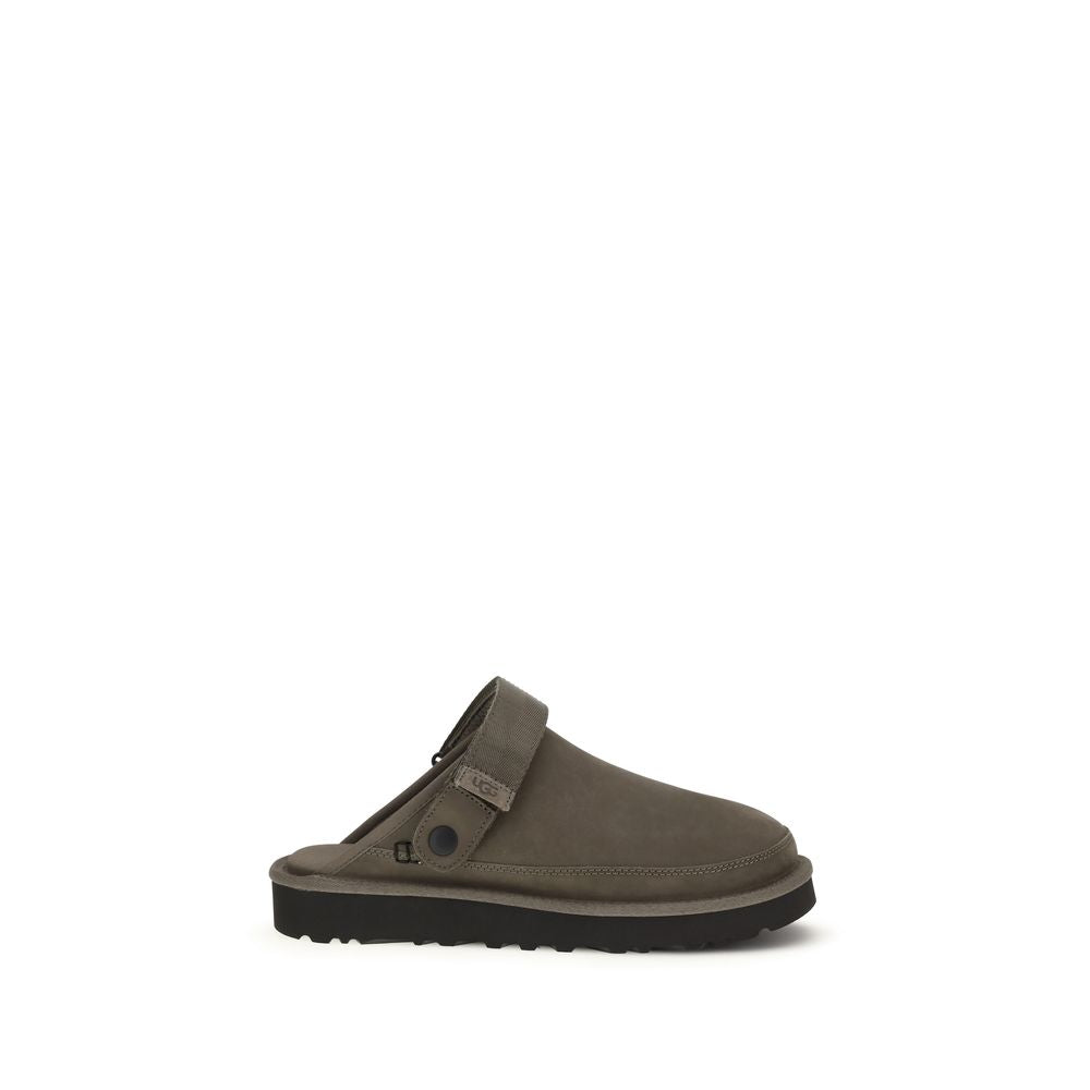 Mules UGG marron en cuir de veau Bos Taurus