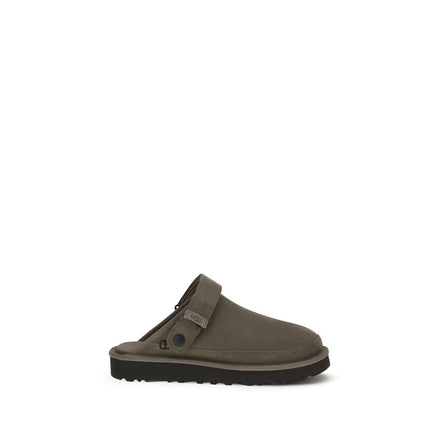 Mules UGG marron en cuir de veau Bos Taurus