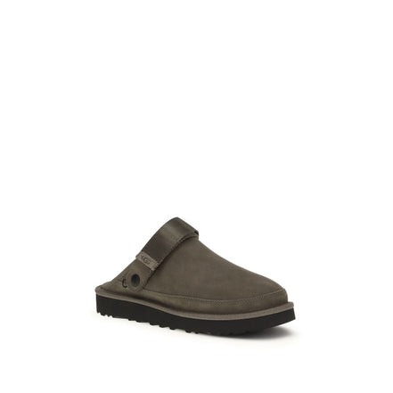 Mules UGG marron en cuir de veau Bos Taurus