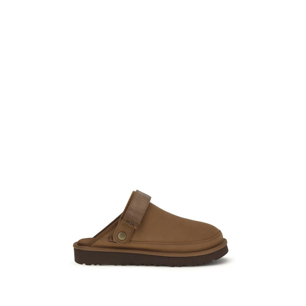 Mules UGG in pelle di vitello marrone Bos Taurus