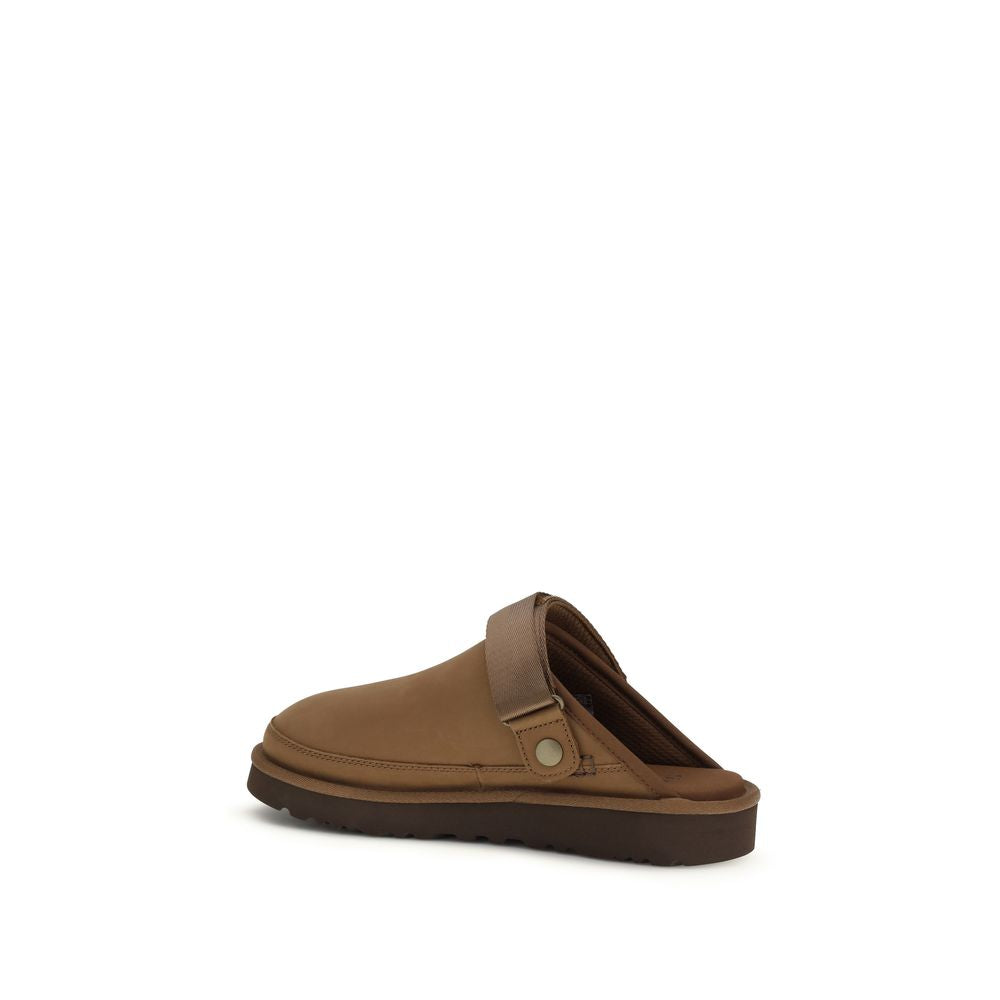 Mules UGG in pelle di vitello marrone Bos Taurus