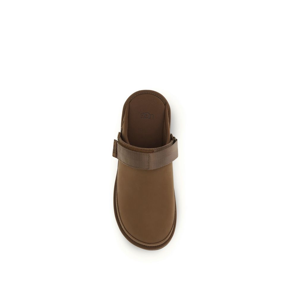 Mules UGG in pelle di vitello marrone Bos Taurus