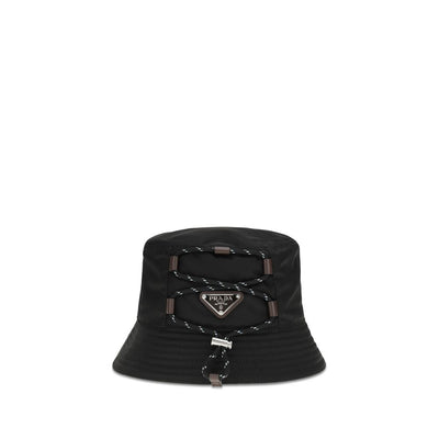 Cappello da pescatore Prada in poliammide riciclata nero