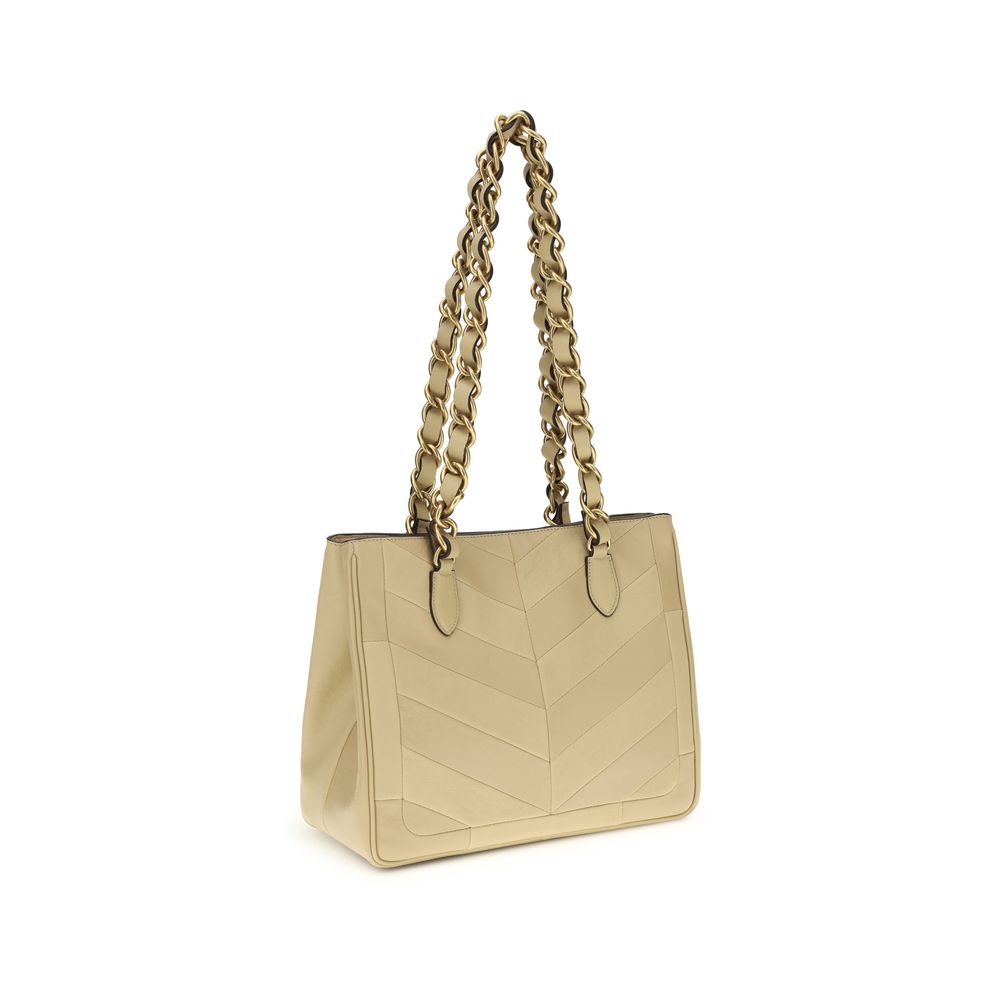 Sac bandoulière Valentino Garavani doré en cuir d'agneau Ovis Aries