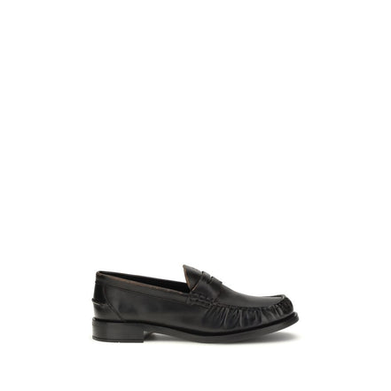 Mocassins à enfiler Prada en cuir de veau noir
