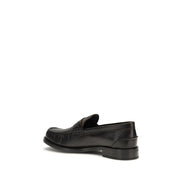 Mocassins à enfiler Prada en cuir de veau noir
