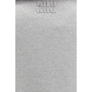 Sweat-shirt en coton gris Miu Miu